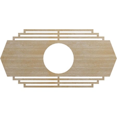Ekena Millwork Chrysler Wood Fretwork Pierced Ceiling Medallion, Birch, 32"W x 16"H x 8 3/8"ID x 3/8"T CMWP32X16X0375CSBI